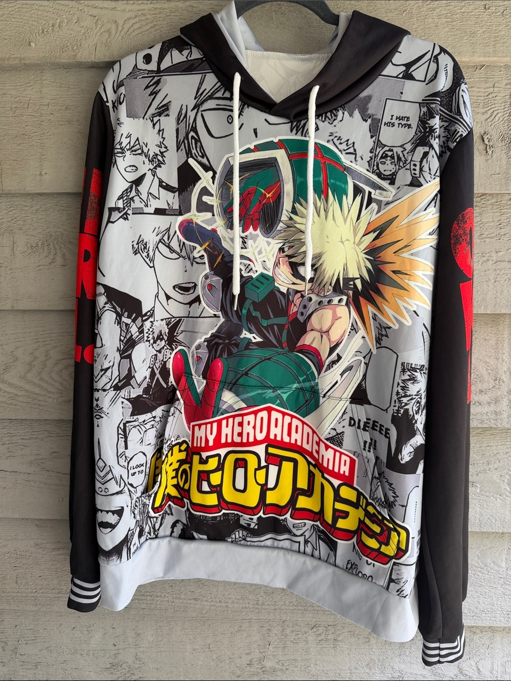 My Hero Academia Bakugo Graphic Hoodie - Black/White/Green
